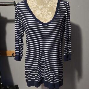 Torrid Blue and White Striped Top